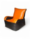 Bean Sofa Chair Classic- Black & Orange - Image 2