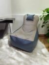 Video Rocker bean bag for Gaming Light Grey & Dark Blue - Image 2