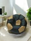 Soccer Bean Bag Classic Black & Camel - Image 3