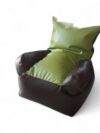 Bean Sofa Chair Classic- Green & Dark Brown - Image 2