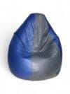 Classic Bean Bag Royal Blue & Dark Grey Stripes - Image 2